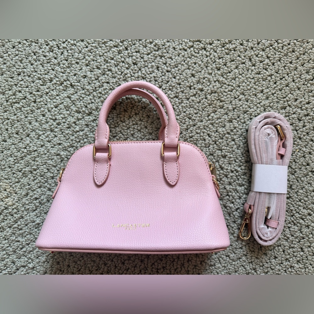 LANCASTER pastel pink satchel crossbody like-new